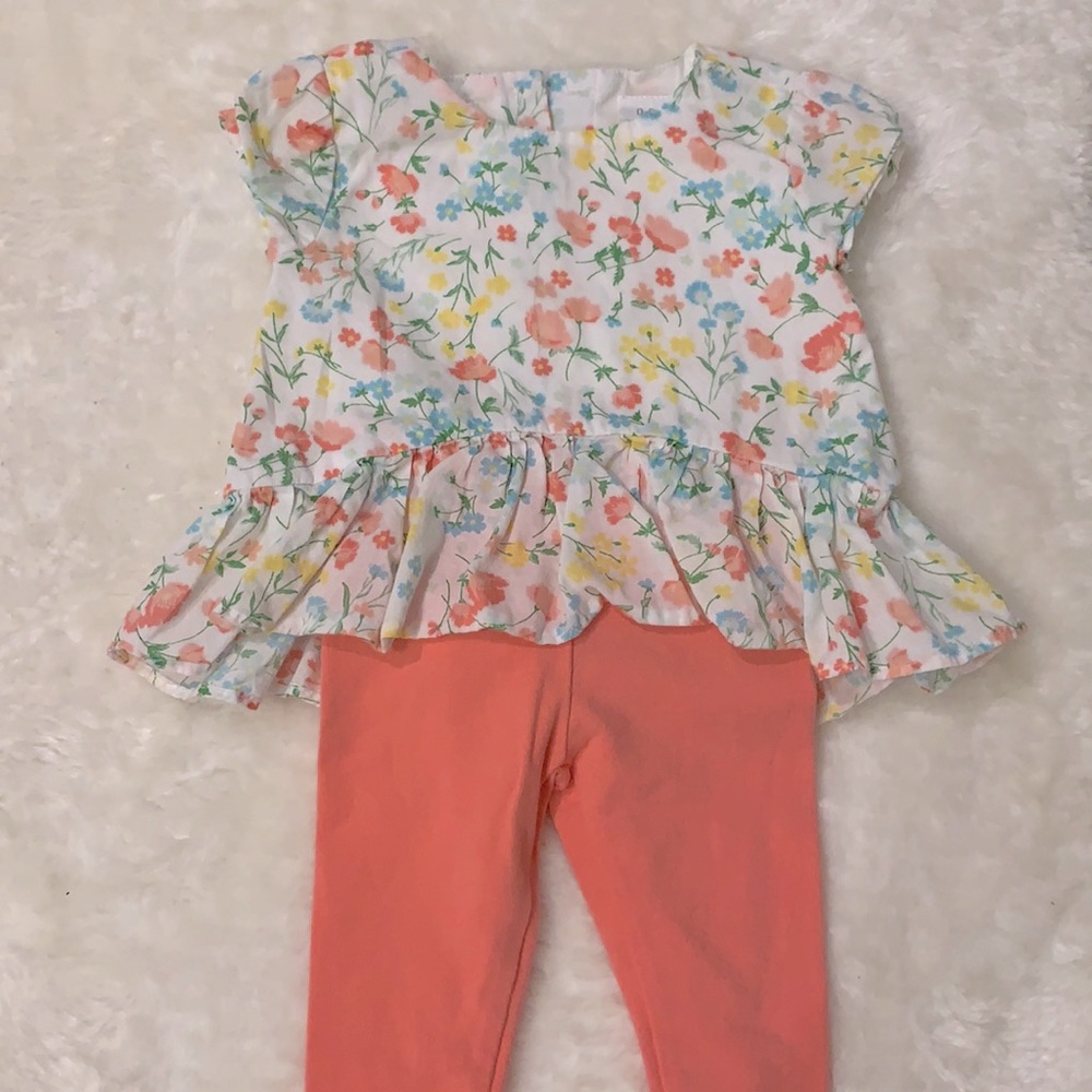 Koala Kids floral and coral outfit